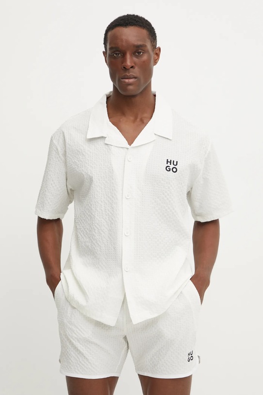 Košeľa HUGO jemný vzor béžová 50540111