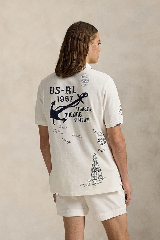 Bavlněné polo tričko Polo Ralph Lauren 710965004 bílá SS25