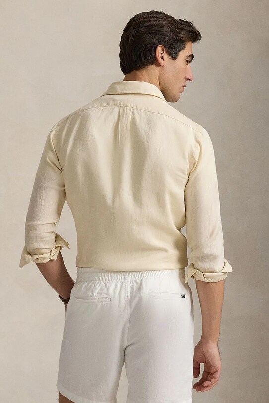 Ленена риза Polo Ralph Lauren 710968915 бежов SS25