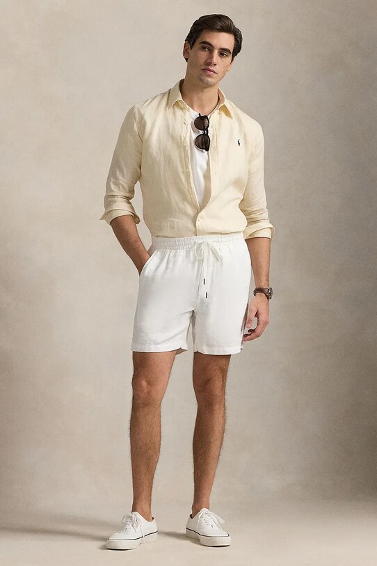 Дрехи Ленена риза Polo Ralph Lauren 710968915 бежов