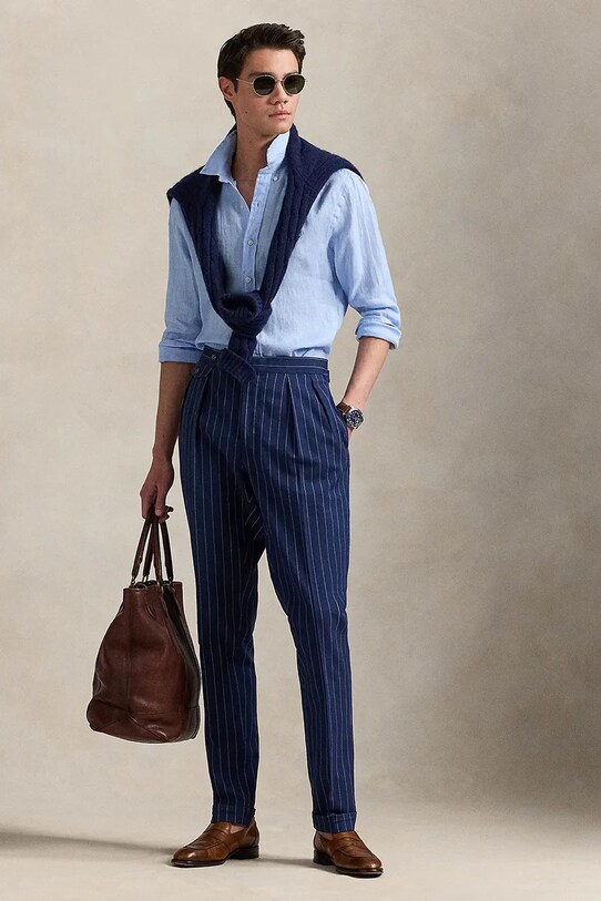 Polo Ralph Lauren cămașă de in bleumarin 710968915