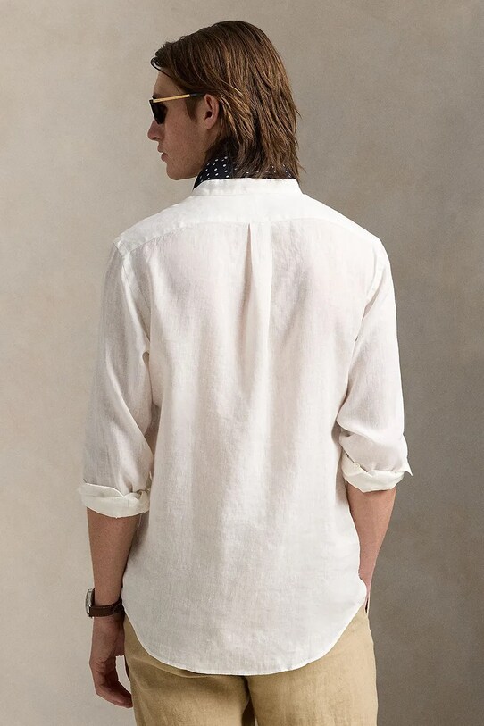 Polo Ralph Lauren camicia di lino 710968925 bianco SS25