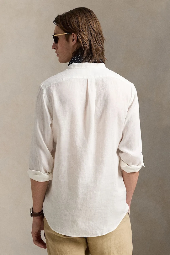 Сорочка з льону Polo Ralph Lauren 710968925 білий SS25