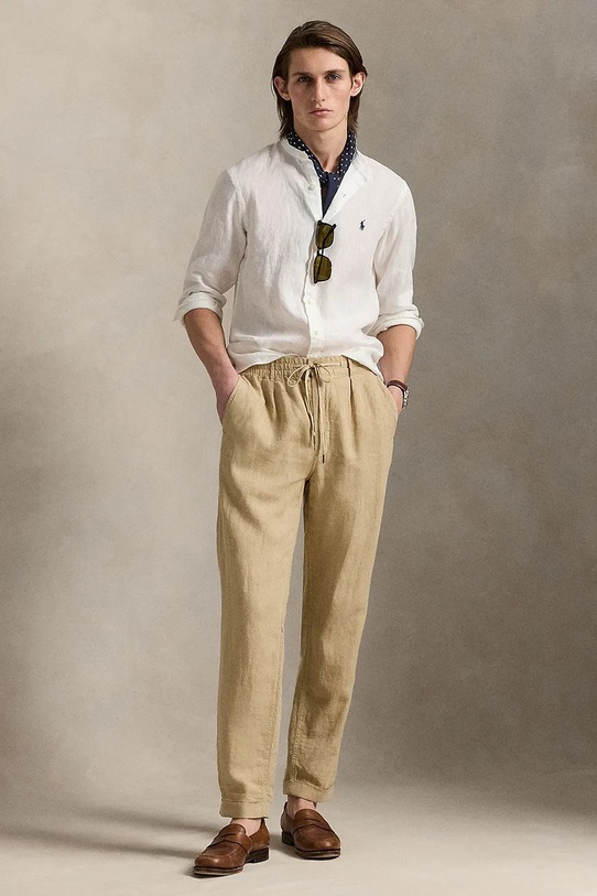 Одяг Сорочка з льону Polo Ralph Lauren 710968925 білий