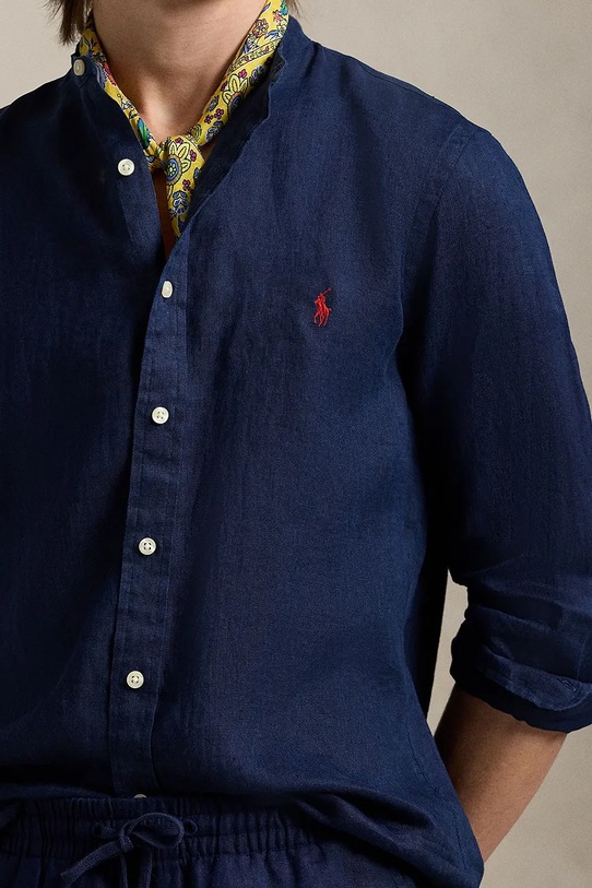 Льняная рубашка Polo Ralph Lauren тёмно-синий 710968925