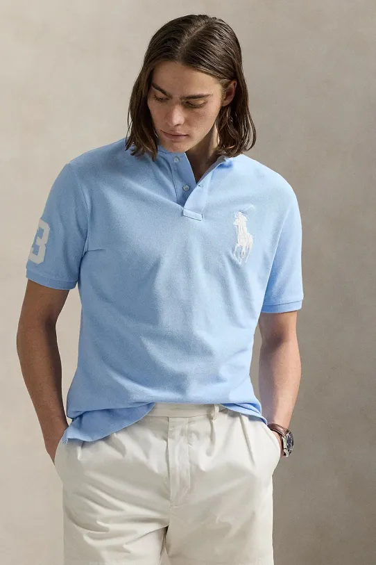 Polo Ralph Lauren polo in cotone semplice blu 710969625