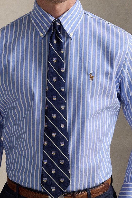 Одежда Хлопковая рубашка Polo Ralph Lauren 712968981 голубой