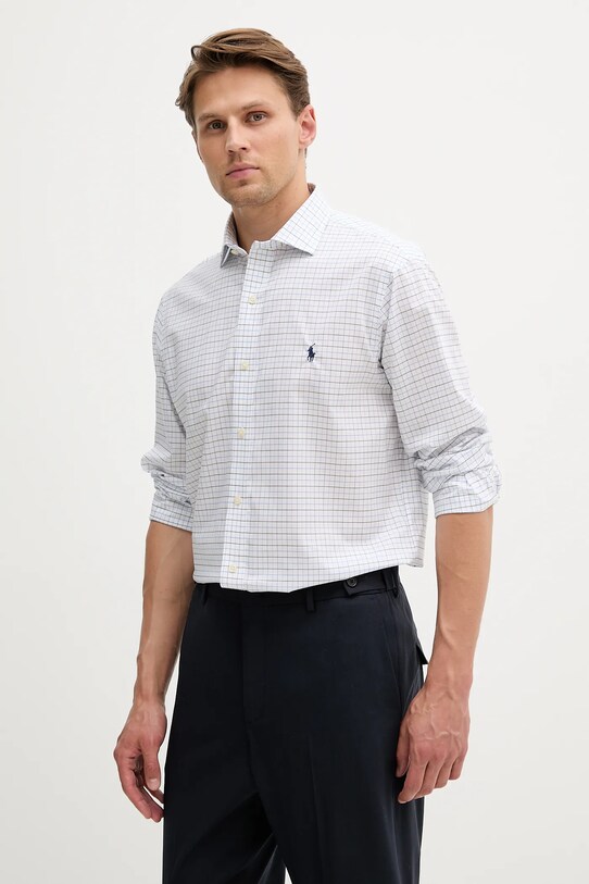 Памучна риза Polo Ralph Lauren стандартна бял 712969006