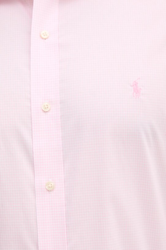 Хлопковая рубашка Polo Ralph Lauren 712969006 розовый SS25