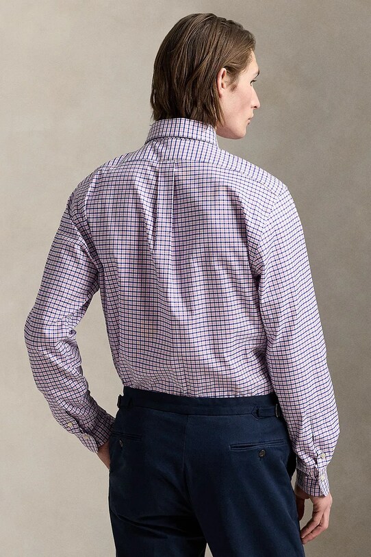Хлопковая рубашка Polo Ralph Lauren 712969014 розовый SS25