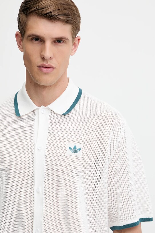 adidas Originals koszula bawełniana Knitted Shirt biały KC3526