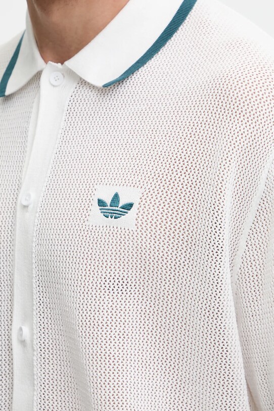 adidas Originals koszula bawełniana Knitted Shirt KC3526 biały