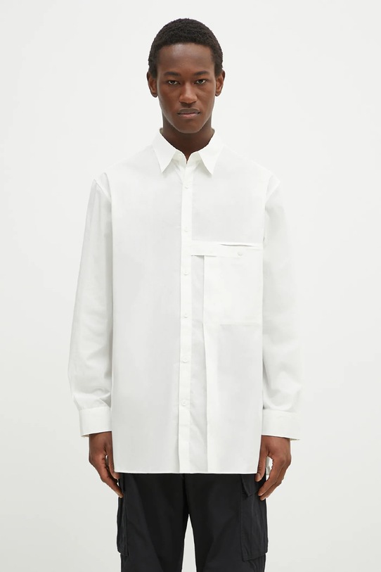 Πουκάμισο Y-3 Pleated Pocket Shirt χαλαρό λευκό JL6665
