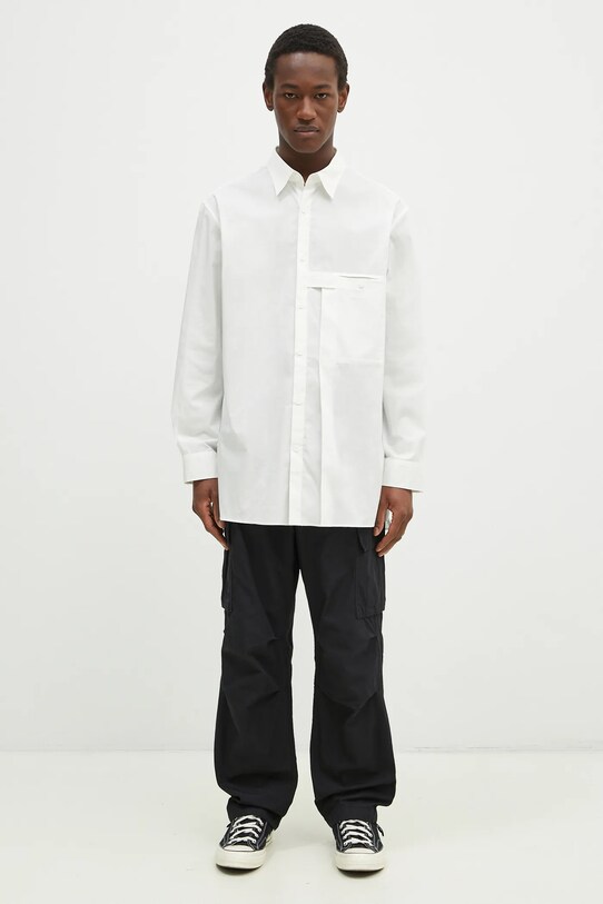 Πουκάμισο Y-3 Pleated Pocket Shirt JL6665 λευκό