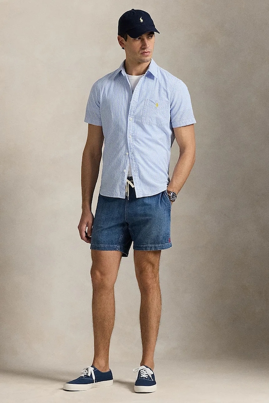 Дрехи Памучна риза Polo Ralph Lauren Sport Shirt 710906574 син