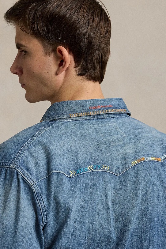 Oblečení Džínová košile Polo Ralph Lauren Long Sleeve Sport Shirt 710963181 modrá