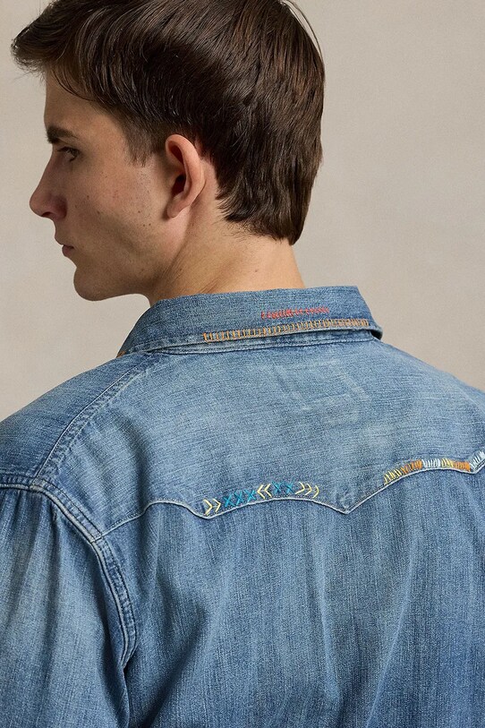 Oblečení Džínová košile Polo Ralph Lauren Long Sleeve Sport Shirt 710963181 modrá