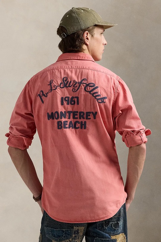 Polo Ralph Lauren koszula bawełniana Sport Shirt 710965069 czerwony SS25
