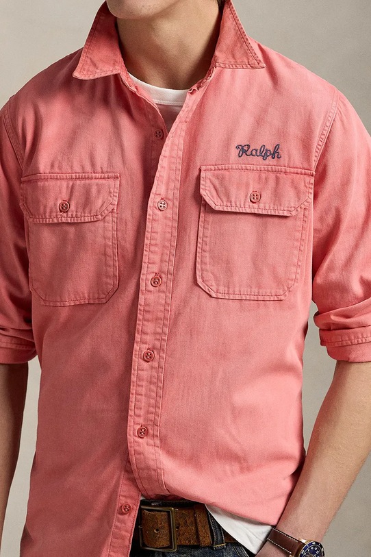 Odzież Polo Ralph Lauren koszula bawełniana Sport Shirt 710965069 czerwony