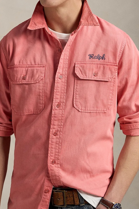 Ruházat Polo Ralph Lauren pamut ing Sport Shirt 710965069 piros