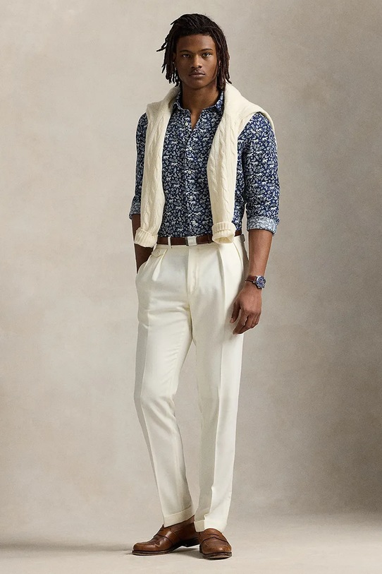 Lanena košulja Polo Ralph Lauren Sport Shirt plava 710968911