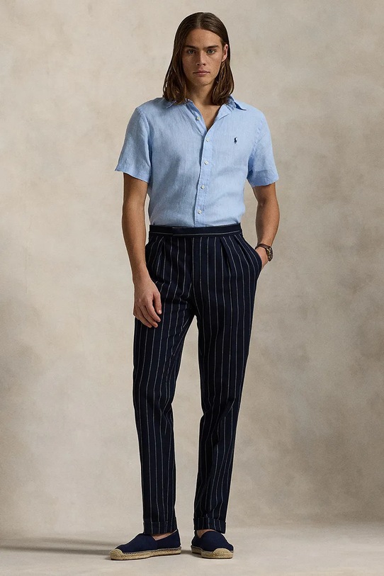 Clothing Polo Ralph Lauren linen shirt Sport Shirt 710968912 blue