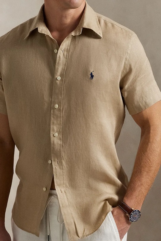 Clothing Polo Ralph Lauren linen shirt Sport Shirt 710968912 beige