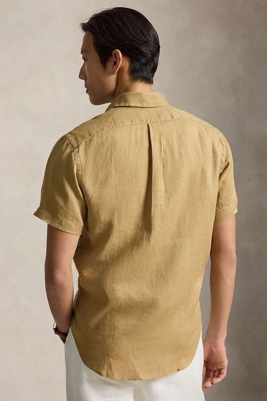 Polo Ralph Lauren koszula lniana Sport Shirt 710968912 zielony SS26