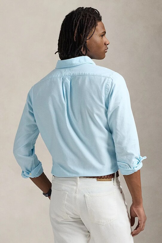 Polo Ralph Lauren koszula bawełniana Sport Shirt 710968913 niebieski SS25