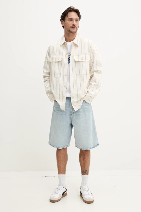 Pamučna košulja HUGO 50539270 bež SS25