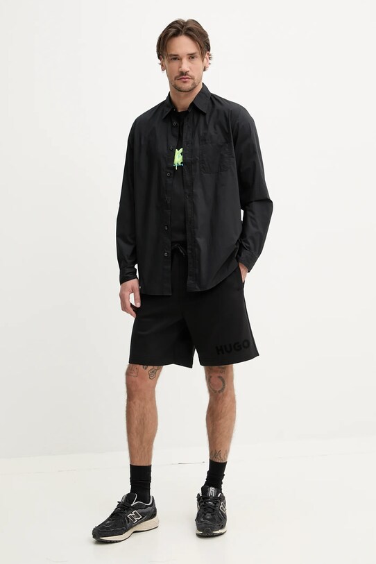HUGO cămașă din bumbac 50539309 negru SS25