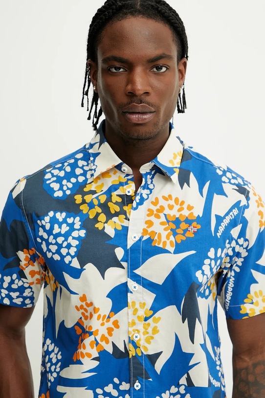 Бавовняна сорочка Napapijri G-Ronge блакитний NP0A4IDLFDB1