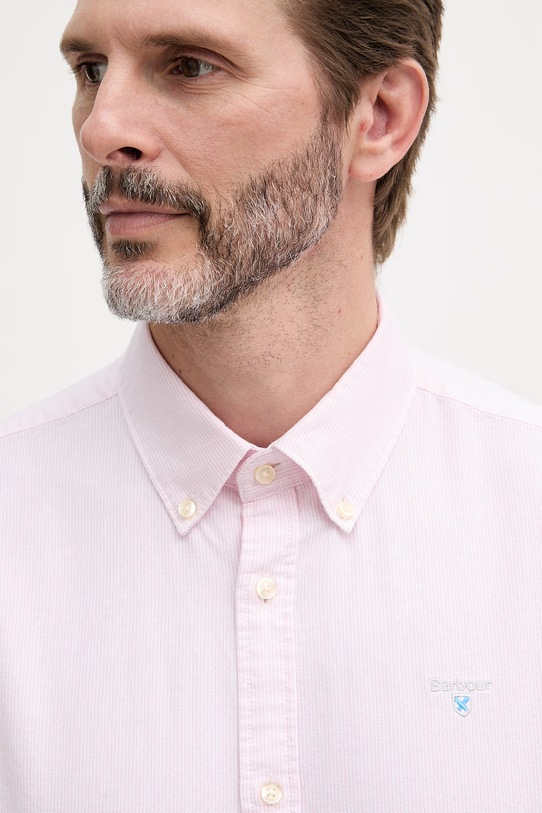 Barbour сорочка чоловіча бавовняна Striped Oxtown Tailored Shirt рожевий MSH5303