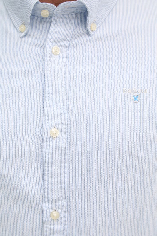 Barbour koszula męska bawełniana Striped Oxtown Tailored Shirt MSH5303 niebieski