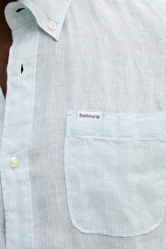 Barbour cămașă de in Linton Tailored Shirt MSH5325 turcoaz