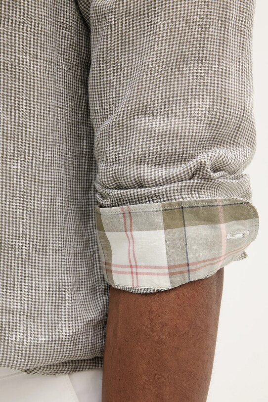 Barbour cămașă de in Linton Tailored Shirt MSH5325 verde