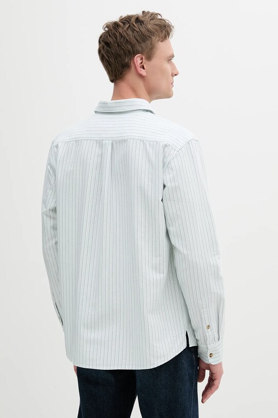 Odzież Barbour koszula bawełniana Fenfield Oxford Stripe Relaxed Fit Shirt MSH5586 turkusowy
