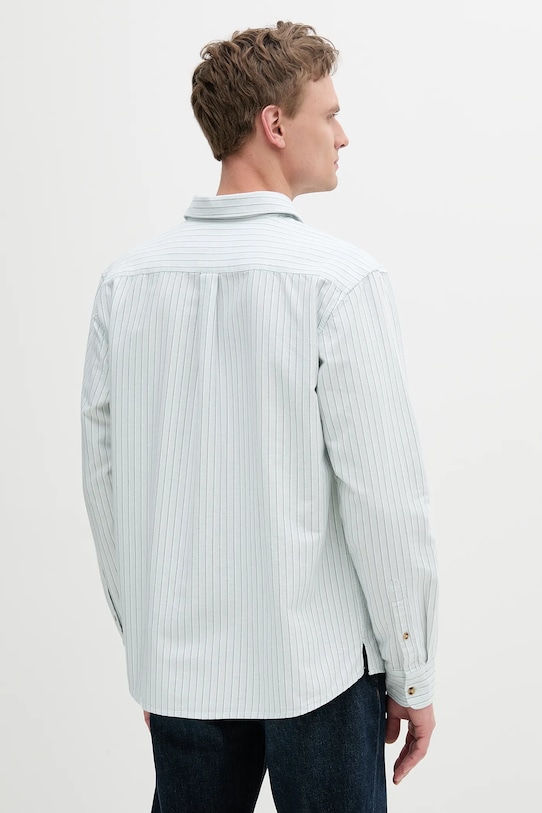 Ρούχα Βαμβακερό πουκάμισο Barbour Fenfield Oxford Stripe Relaxed Fit Shirt MSH5586 τιρκουάζ