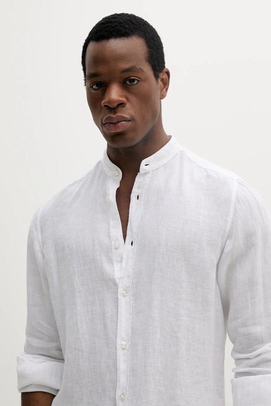 Сорочка з льону BOSS Orange білий 50537369