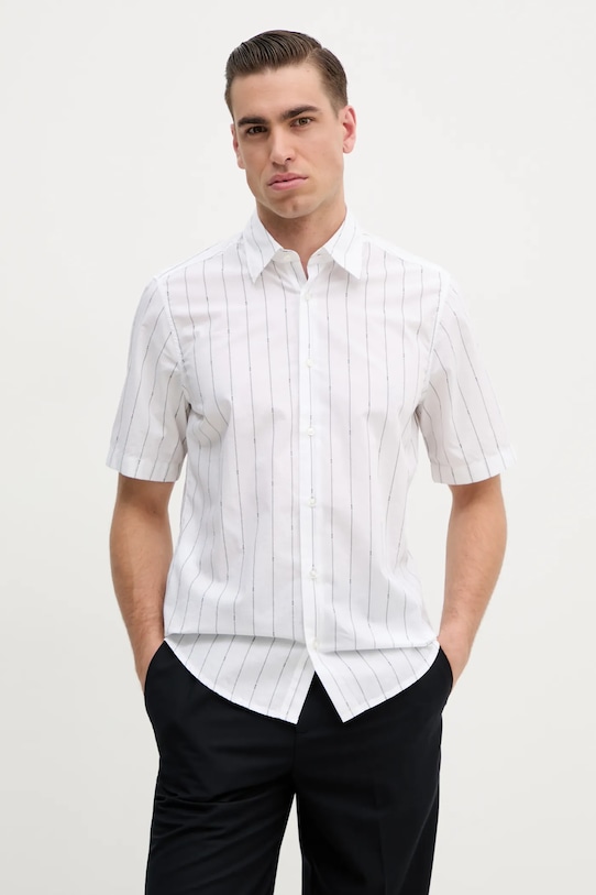 Bavlněná košile BOSS Orange slim bílá 50537372