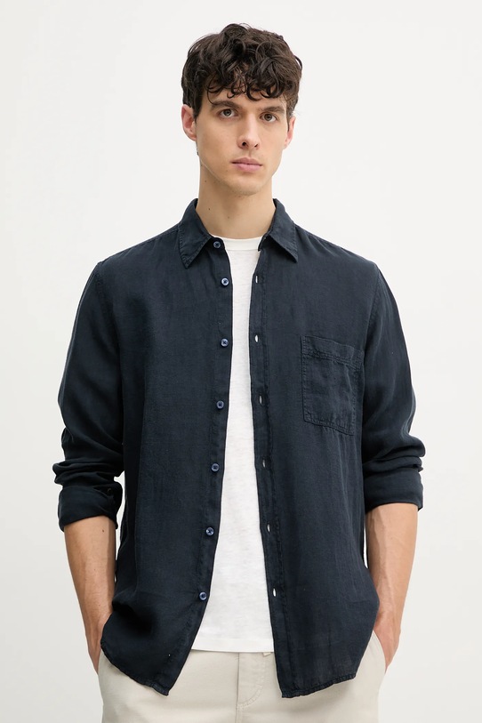 Сорочка з льону BOSS Orange casual темно-синій 50537381