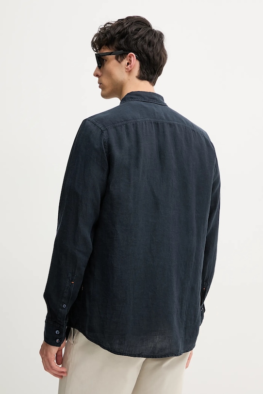 Одяг Сорочка з льону BOSS Orange 50537381 темно-синій