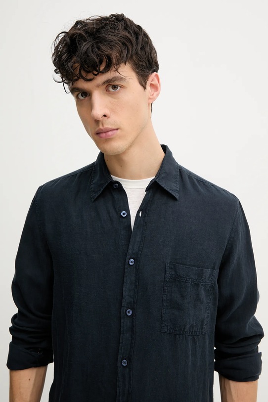 Сорочка з льону BOSS Orange темно-синій 50537381