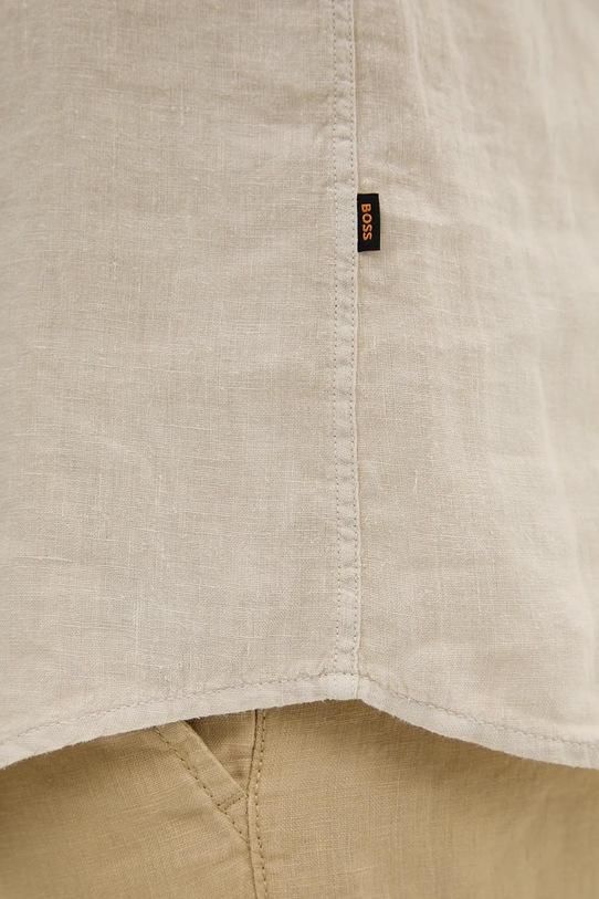 Lanena košulja BOSS Orange 50537381 bež