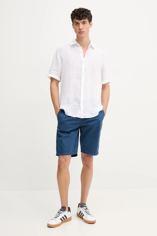 BOSS Orange cămașă de in 50537382 alb SS25