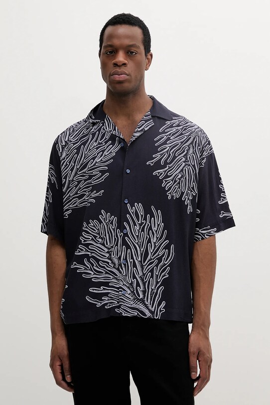 BOSS Orange cămașă scurt bleumarin 50538280