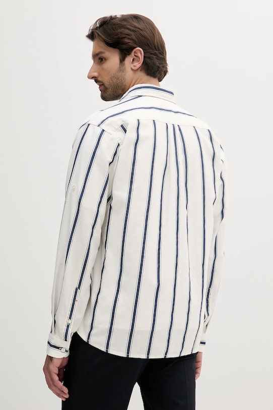 Odzież BOSS Orange koszula z domieszką lnu 50538296 biały