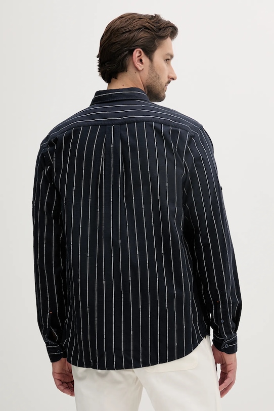 Îmbrăcăminte BOSS Orange cămașă din amestec de in 50538296 bleumarin