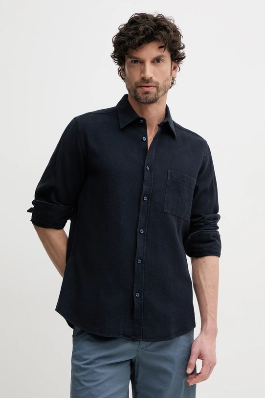 BOSS Orange camasa din bumbac lung bleumarin 50538773