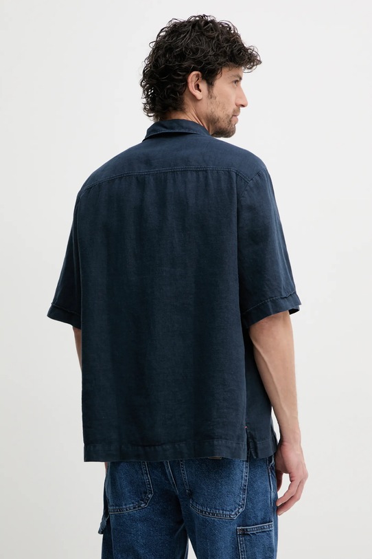 Ρούχα Πουκάμισο από λινό BOSS Orange 50538880 σκούρο μπλε